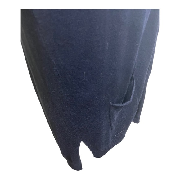 Joan Vass women’s new button front cardigan navy blue size Large. Neck style - Picture 4 of 12